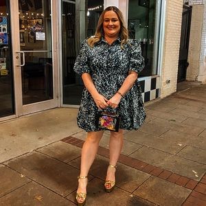 Plus Size Green Bubble Hem Dress